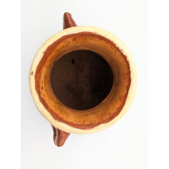 1970's Mexican Tonala Art Ceramic Vase w/ Folklore Hand painted Floral and Bird - Picture 5 of 7